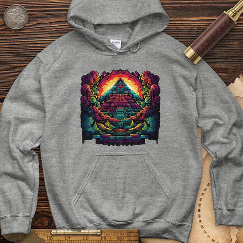 Aztec Pyramid Rainbow Hoodie Sport Grey / S