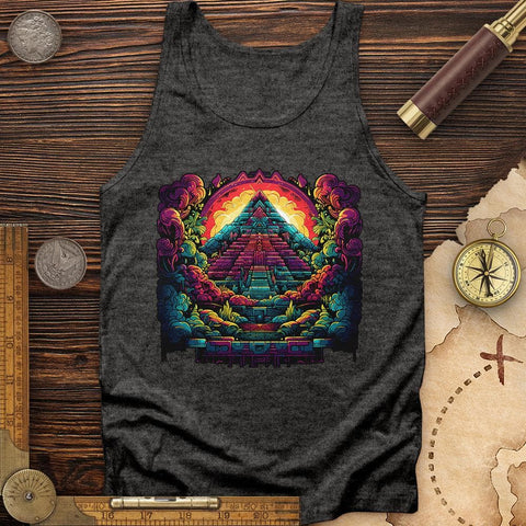 Aztec Pyramid Rainbow Tank Charcoal Black TriBlend / XS