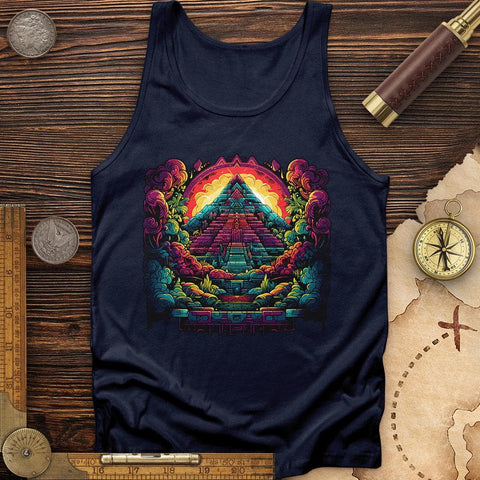 Aztec Pyramid Rainbow Tank Navy / XS