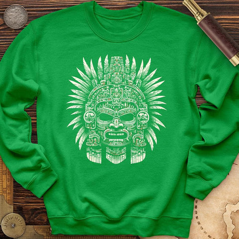 Aztec Warrior Mask Crewneck Irish Green / S