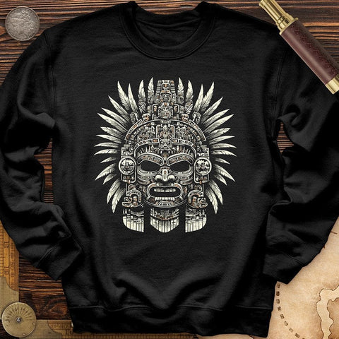 Aztec Warrior Mask Crewneck Black / S