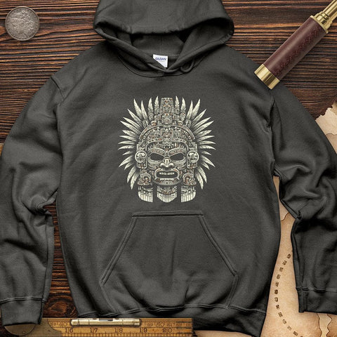 Aztec Warrior Mask Hoodie Charcoal / S