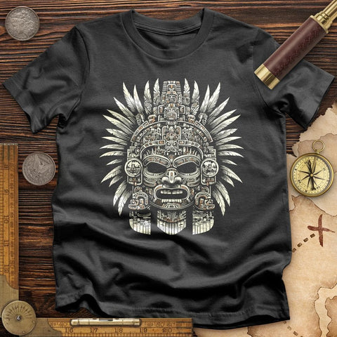 Aztec Warrior Mask T-Shirt Charcoal / S