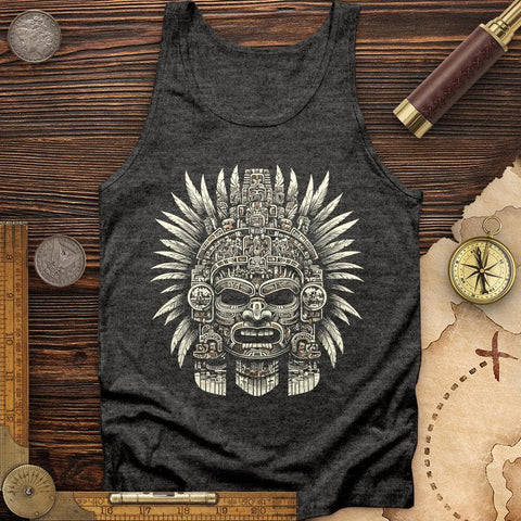 Aztec Warrior Mask Tank Charcoal Black TriBlend / XS