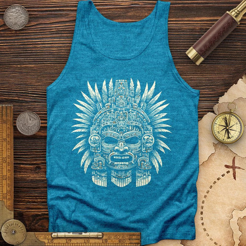 Aztec Warrior Mask Tank Aqua TriBlend / XS