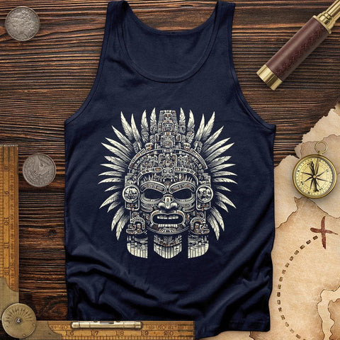 Aztec Warrior Mask Tank Navy / XS