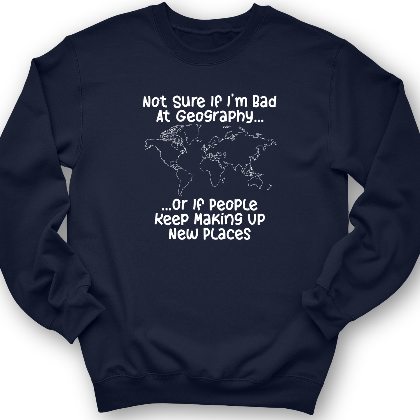 Bad at Geography Crewneck Navy / S
