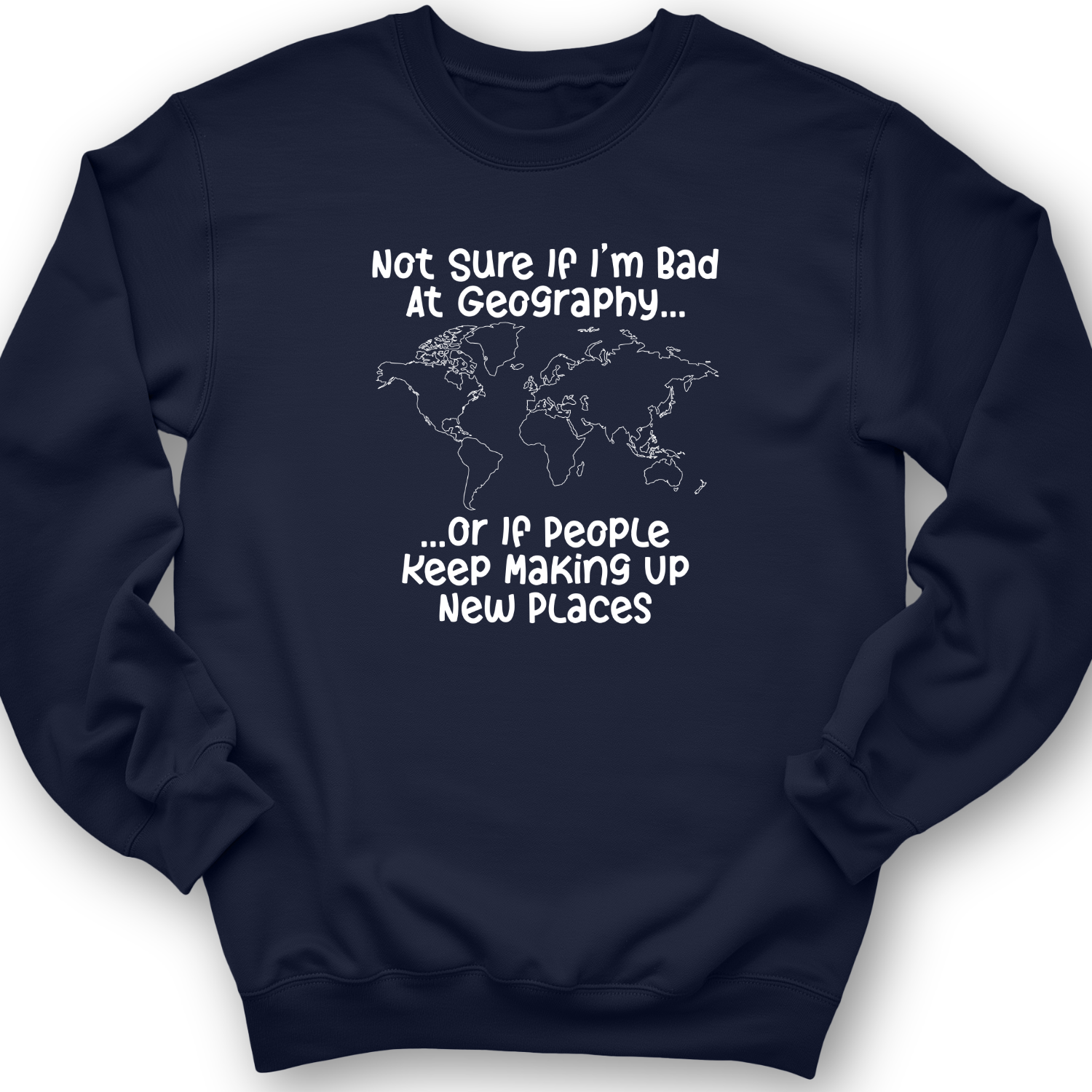 Bad at Geography Crewneck Navy / S