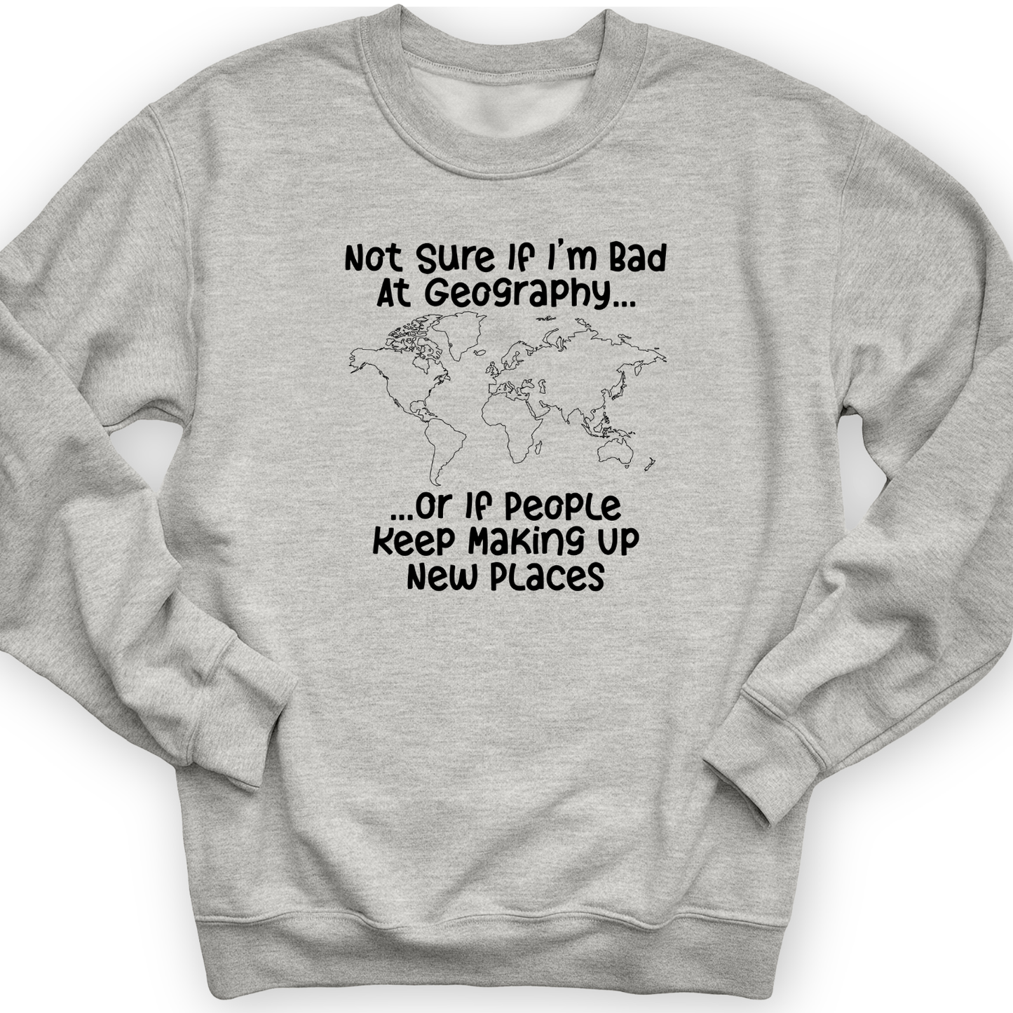 Bad at Geography Crewneck Sport Grey / S