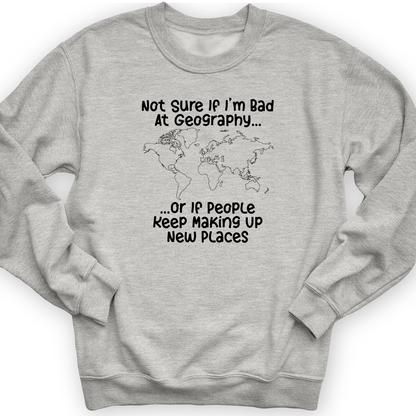 Bad at Geography Crewneck Sport Grey / S