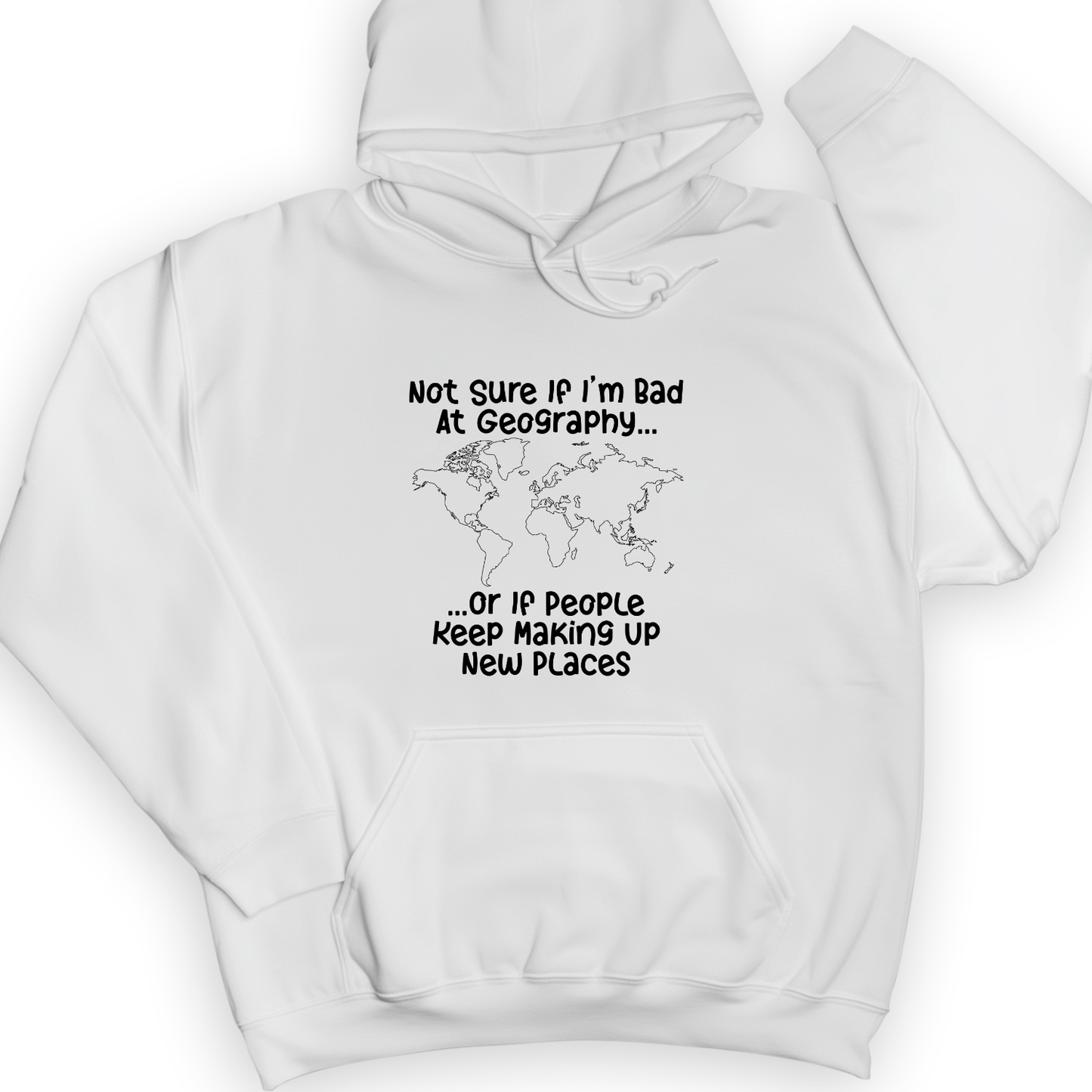 Bad at Geography Hoodie White / S