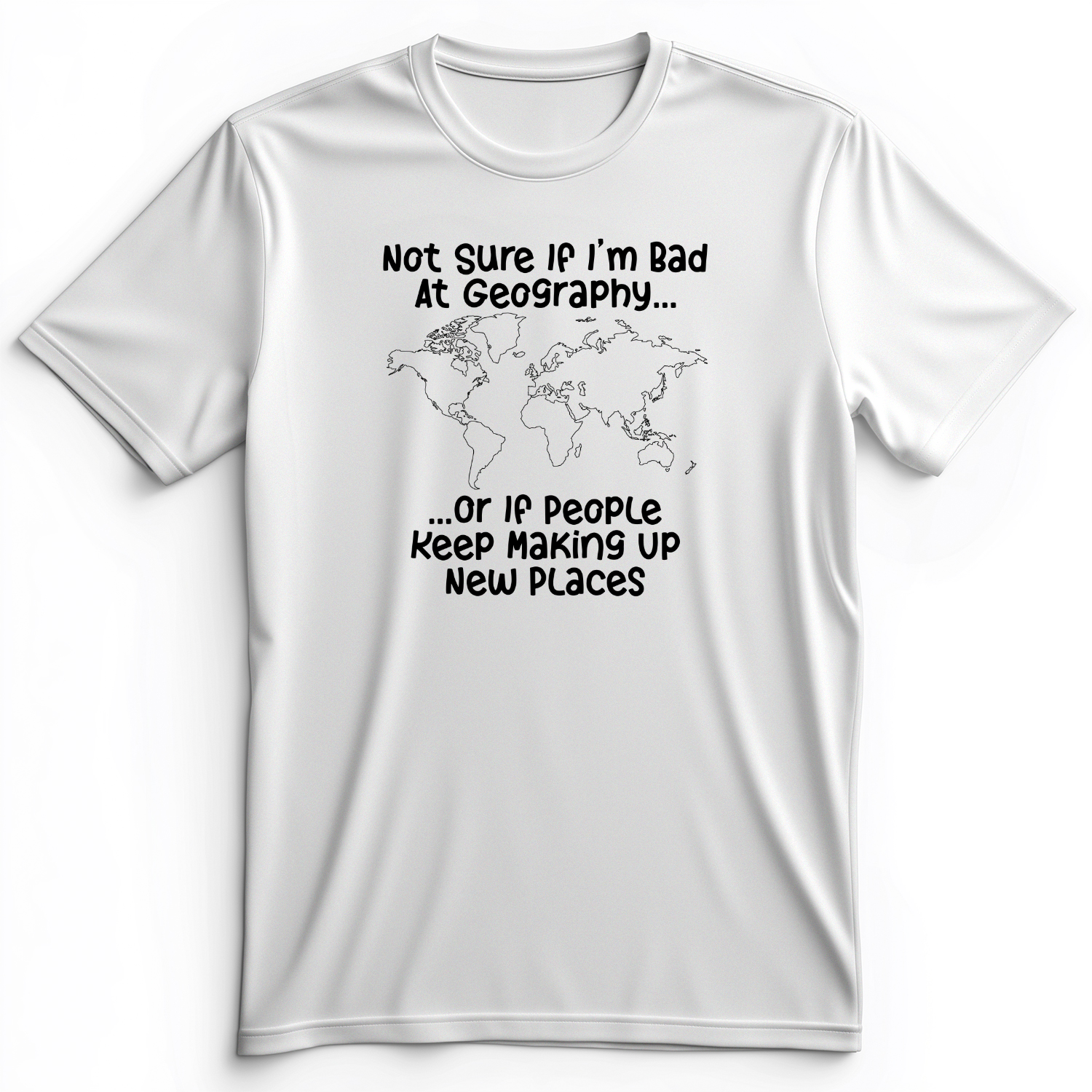 Bad at Geography Premium Tee White / S