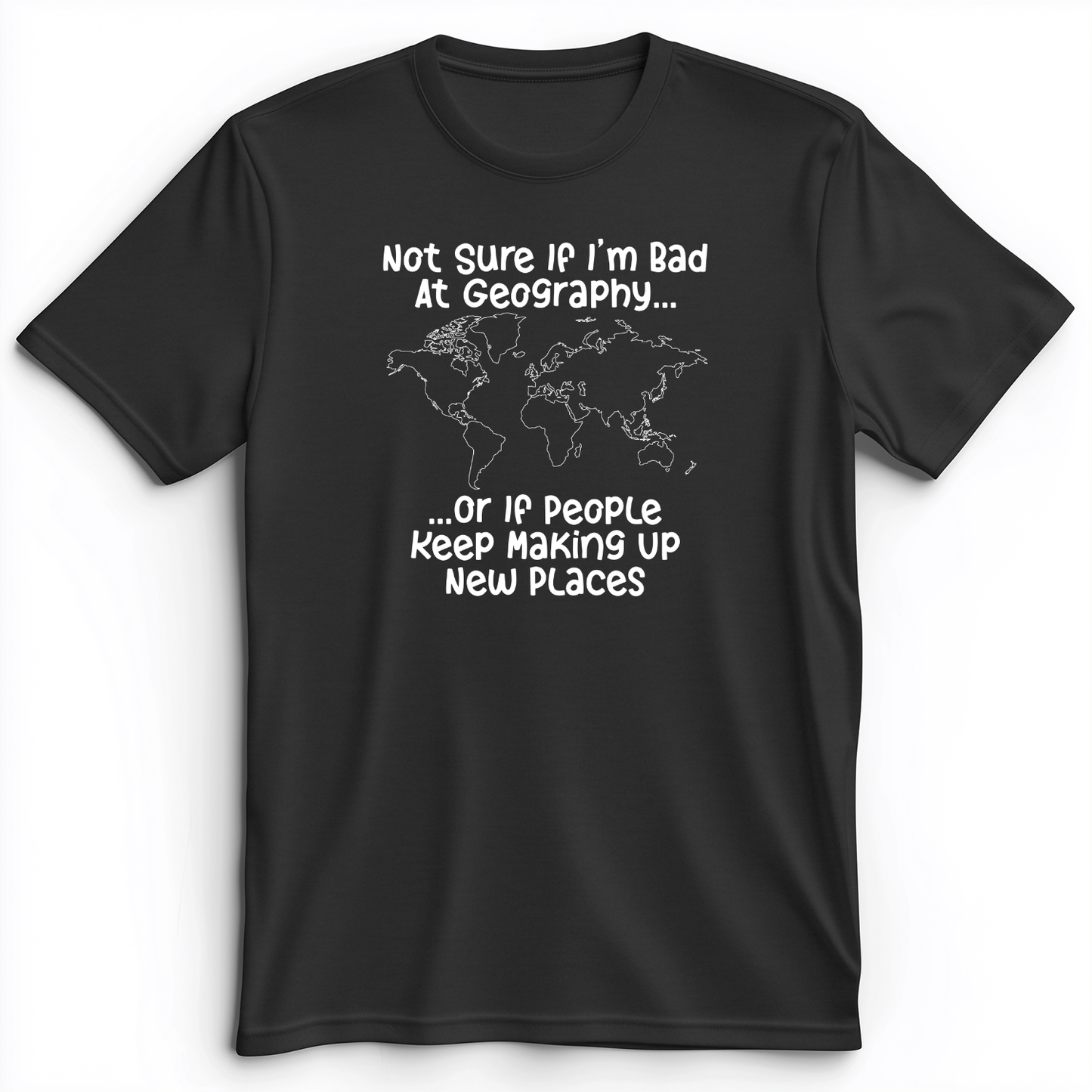 Bad at Geography Premium Tee Dark Grey Heather / S