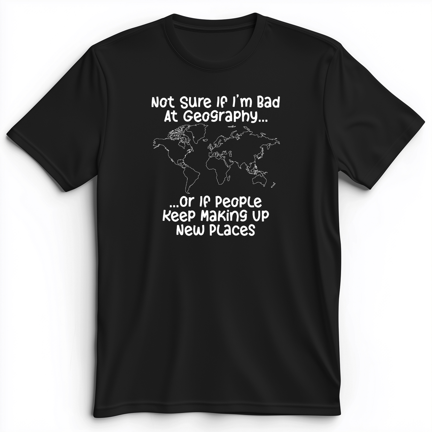Bad at Geography Premium Tee Black / S