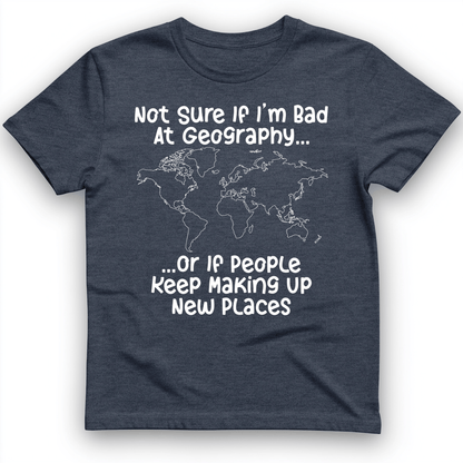Bad at Geography T-Shirt Heather Navy / S