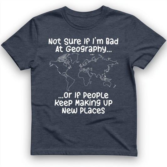 Bad at Geography T-Shirt Heather Navy / S