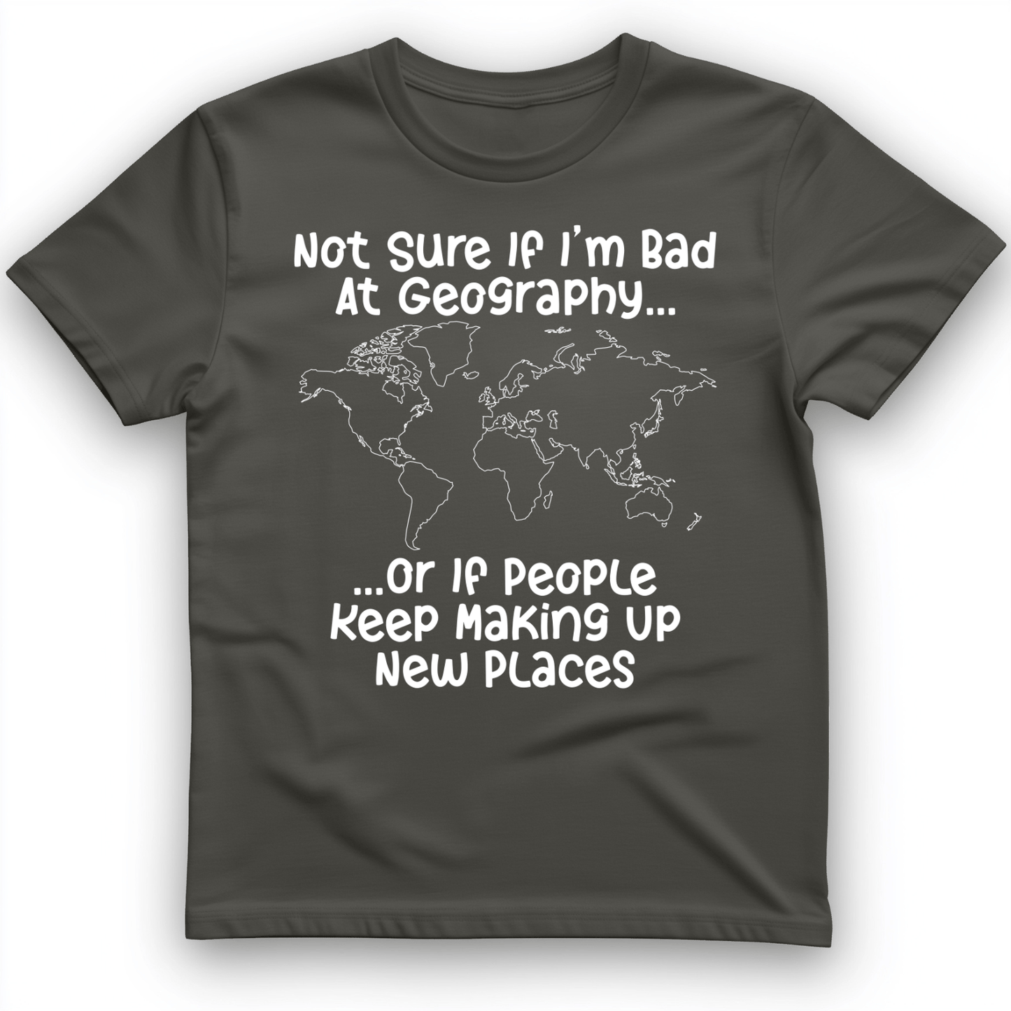Bad at Geography T-Shirt Charcoal / S