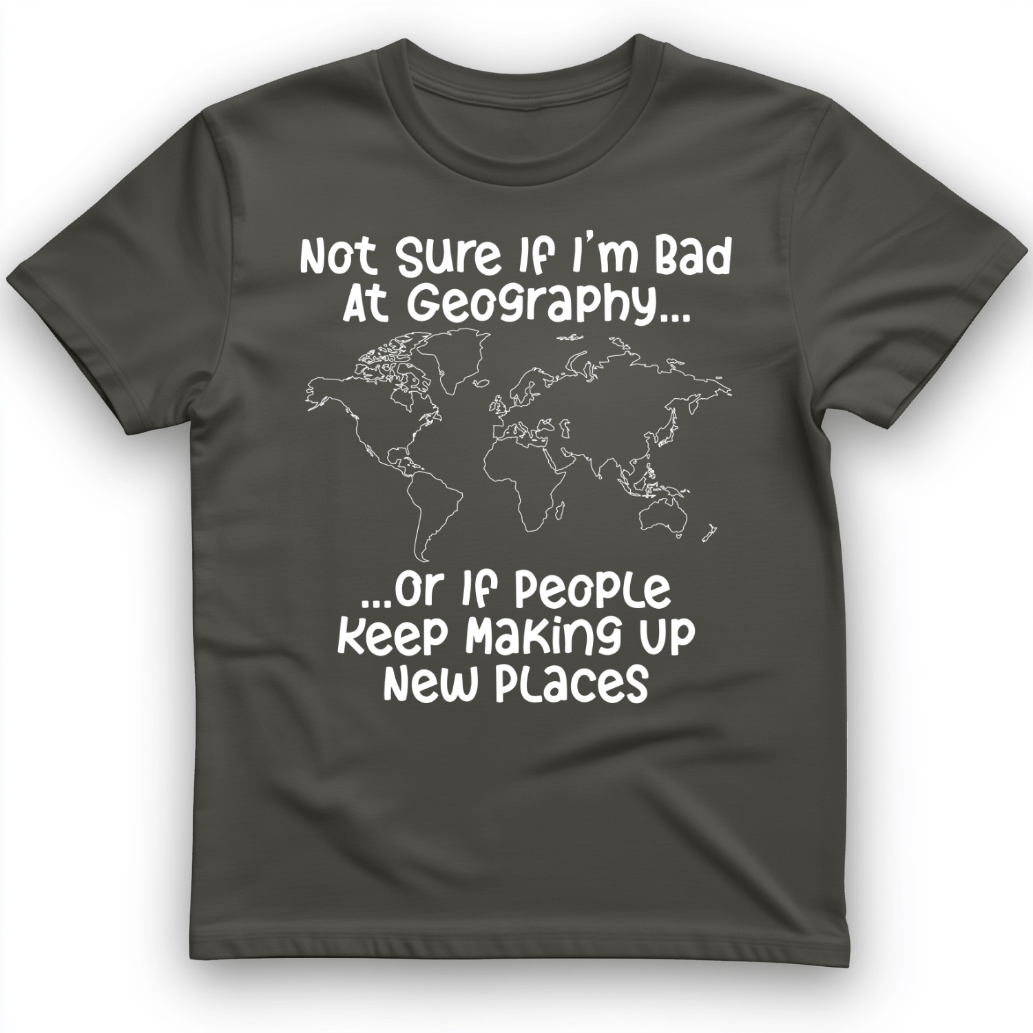 Bad at Geography T-Shirt Charcoal / S