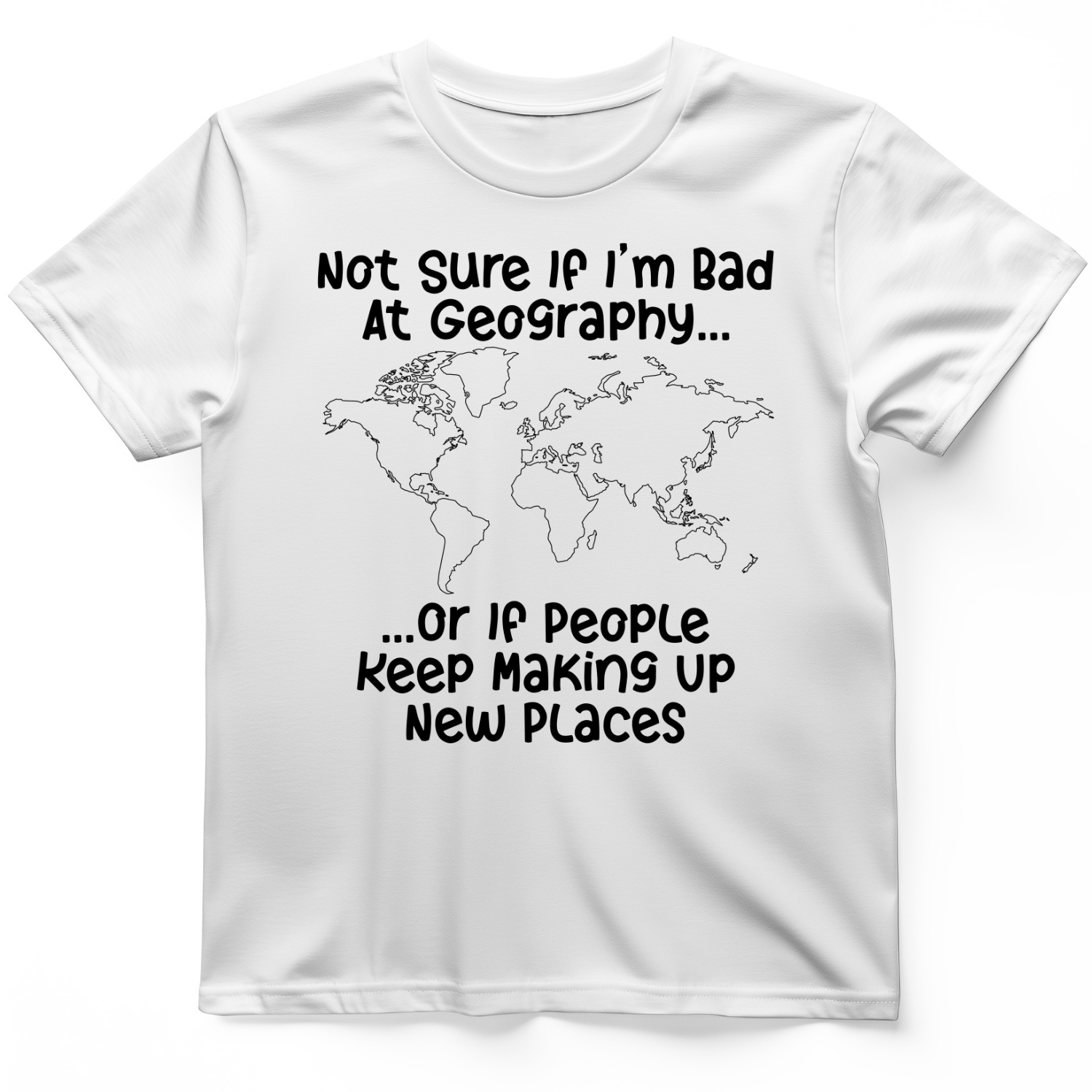 Bad at Geography T-Shirt White / S
