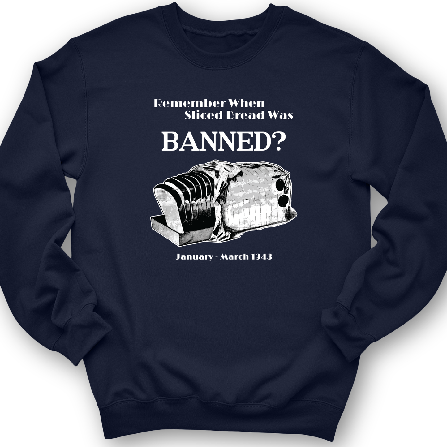 Banned Sliced Bread Crewneck Navy / S