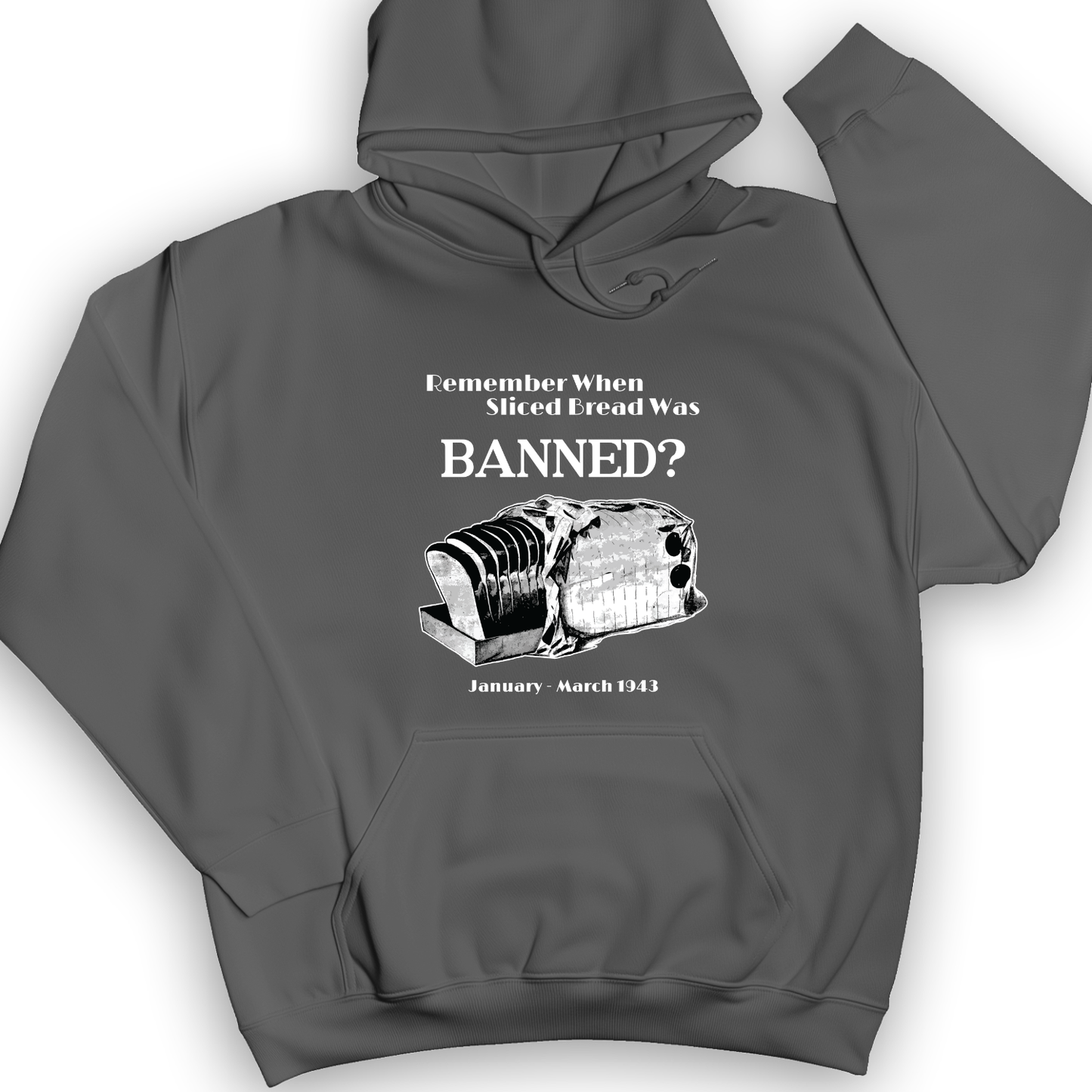 Banned Sliced Bread Hoodie Charcoal / S