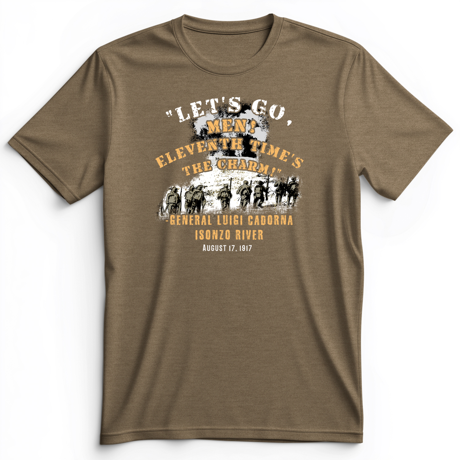 Battle Of Isonzo Premium Tee Heather Olive / S