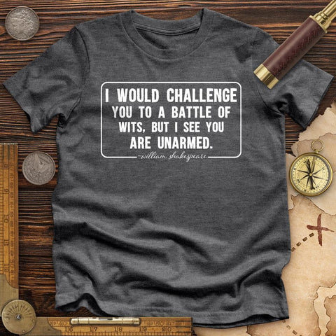 Battle of Wits High Quality Tee Dark Grey Heather / S