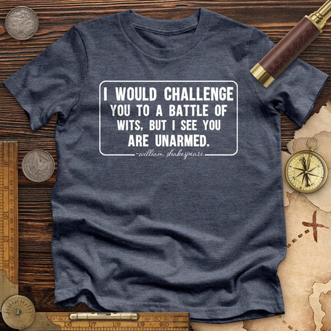 Battle of Wits High Quality Tee Heather Navy / S