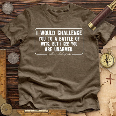 Battle of Wits High Quality Tee Heather Olive / S