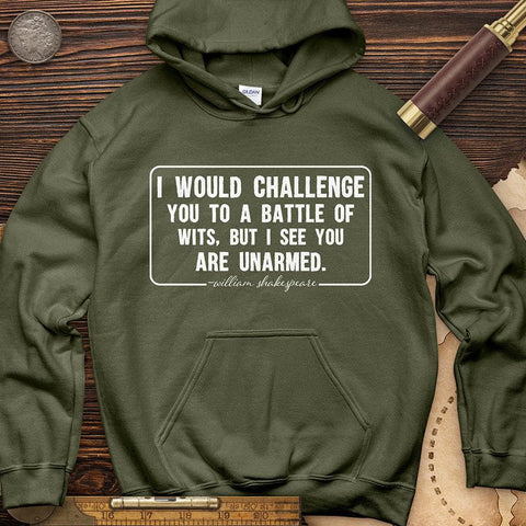 Battle of Wits Hoodie Military Green / S