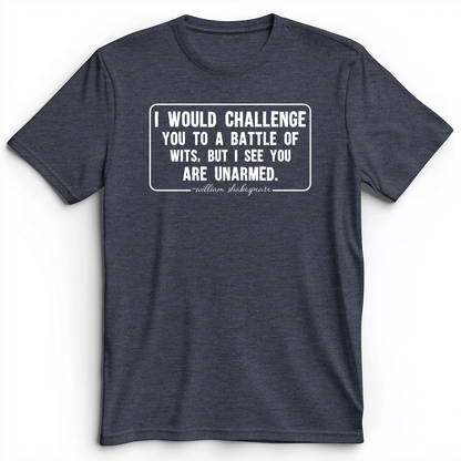 Battle of Wits Premium Tee Heather Navy / S