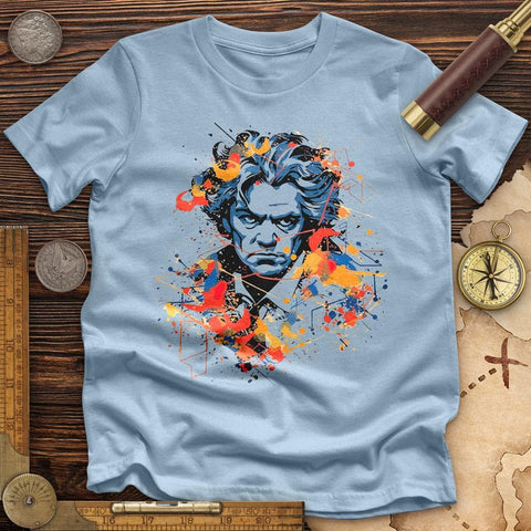 Beethoven's Music Blaze High Quality Tee Light Blue / S