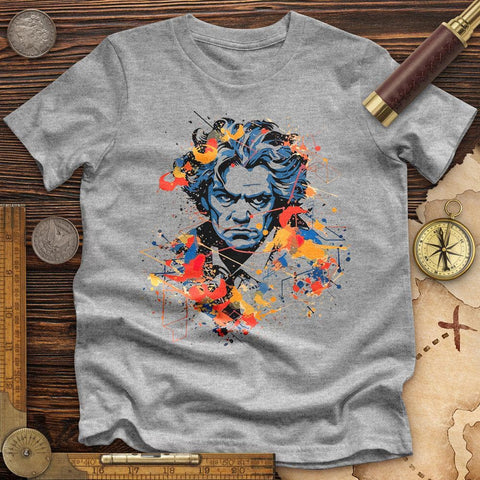 Beethoven's Music Blaze High Quality Tee Athletic Heather / S