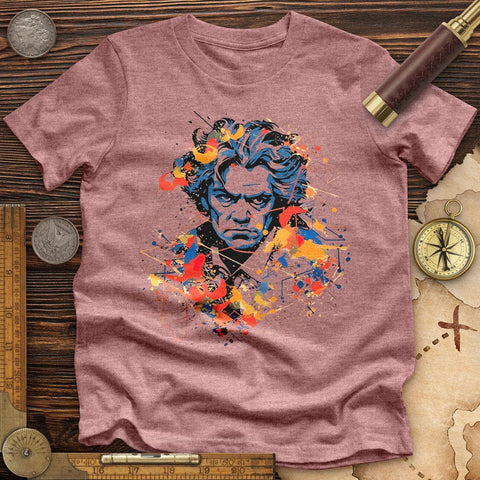 Beethoven's Music Blaze High Quality Tee Heather Mauve / S