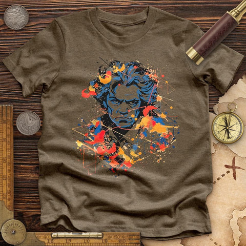 Beethoven's Music Blaze High Quality Tee Heather Olive / S