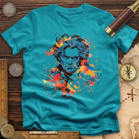 Beethoven's Music Blaze T-Shirt Tropical Blue / S