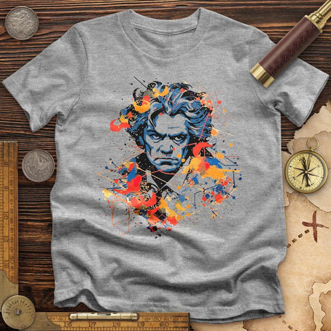 Beethoven's Music Blaze T-Shirt Sport Grey / S