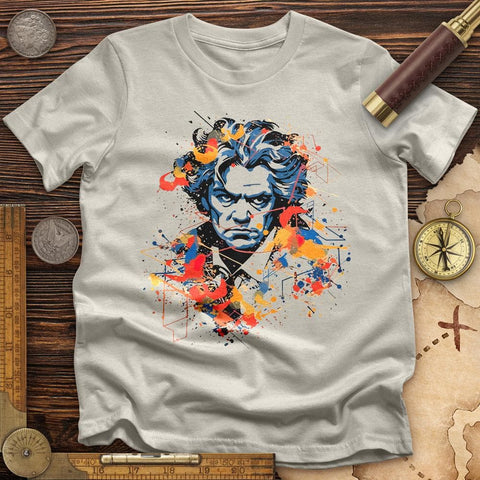 Beethoven's Music Blaze T-Shirt Ice Grey / S