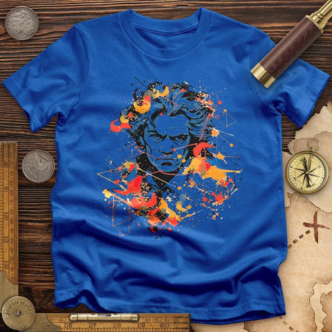 Beethoven's Music Blaze T-Shirt Royal / S