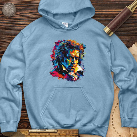 Beethoven Vibrant Hoodie Light Blue / S