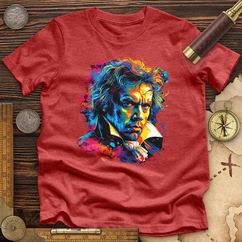 Beethoven Vibrant Premium QualityTee Heather Red / S