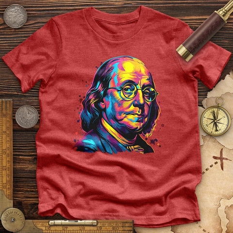 Ben Franklin Vibrant High Quality Tee Heather Red / S