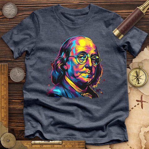 Ben Franklin Vibrant High Quality Tee Heather Navy / S