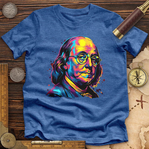 Ben Franklin Vibrant High Quality Tee Heather True Royal / S