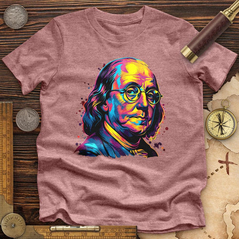 Ben Franklin Vibrant High Quality Tee Heather Mauve / S