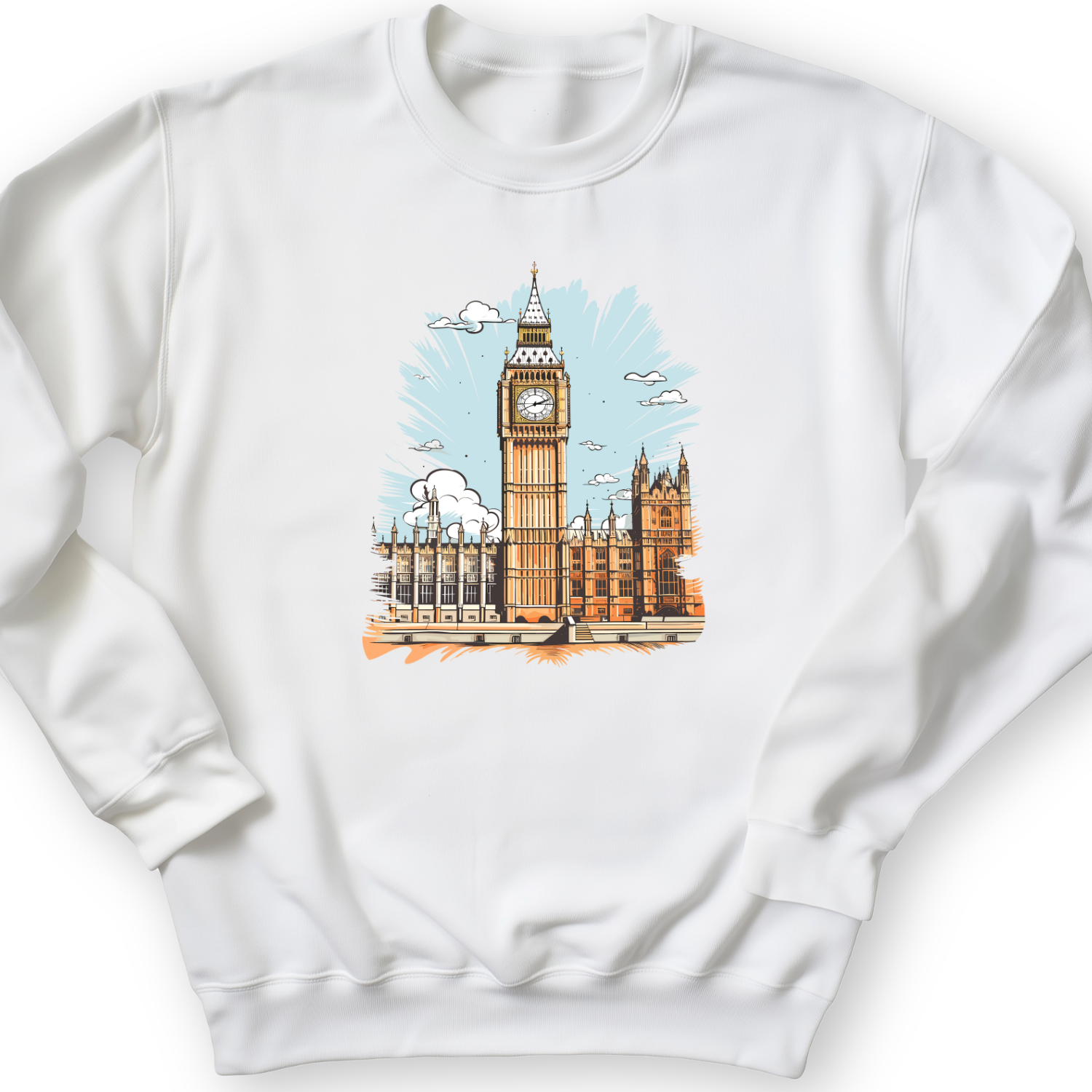 Big Ben Cultural Landmark Crewneck White / S