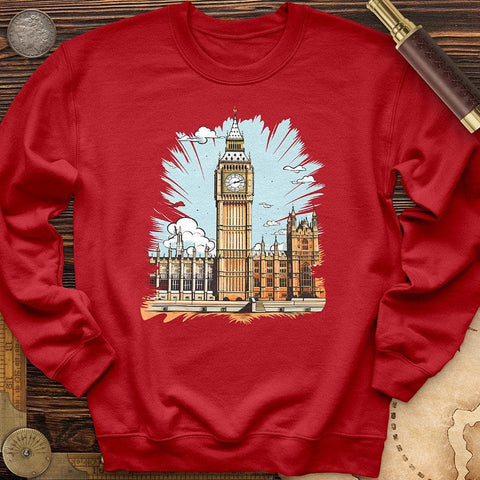 Big Ben Cultural Landmark Crewneck Red / S