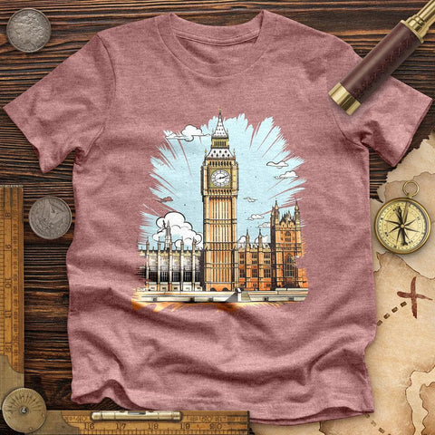 Big Ben Cultural Landmark High Quality Tee Heather Mauve / S