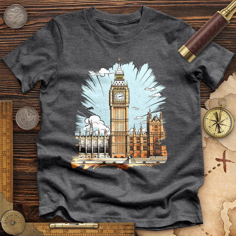 Big Ben Cultural Landmark High Quality Tee Dark Grey Heather / S