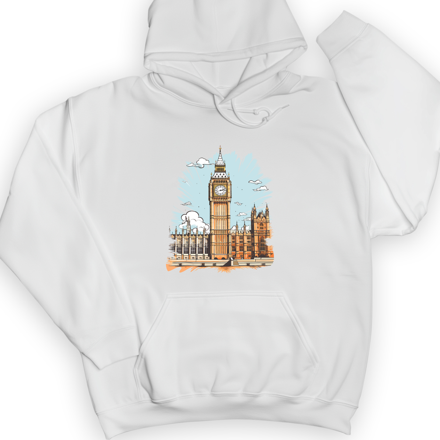 Big Ben Cultural Landmark Hoodie White / S